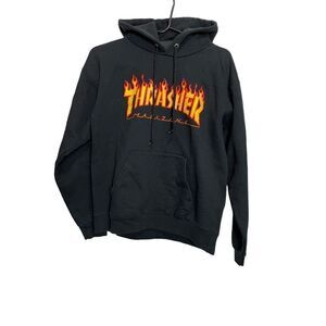 Thrasher Magazine flames logo hoodie sweatshirt size Small